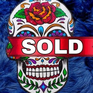 ❌❌SOLD❌❌Glitter Skull Halloween Deco NWT